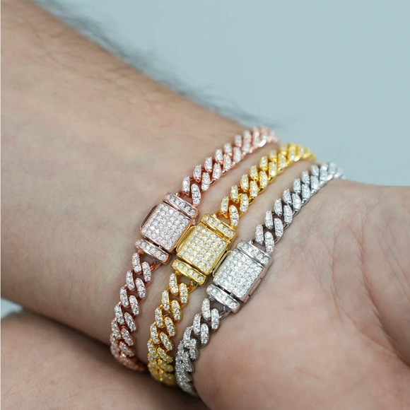 CUBAN BRACELET VVS MOISSANITE DIAMONDS - Picture 3 of 4